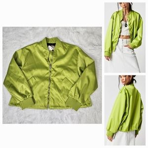 Free People Echo Bomber Jacket Lime